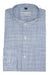 Blue Self Stripe Designer Round Collar Cotton Linen Shirt