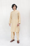Boski Cream Karandi Kurta Shalwar