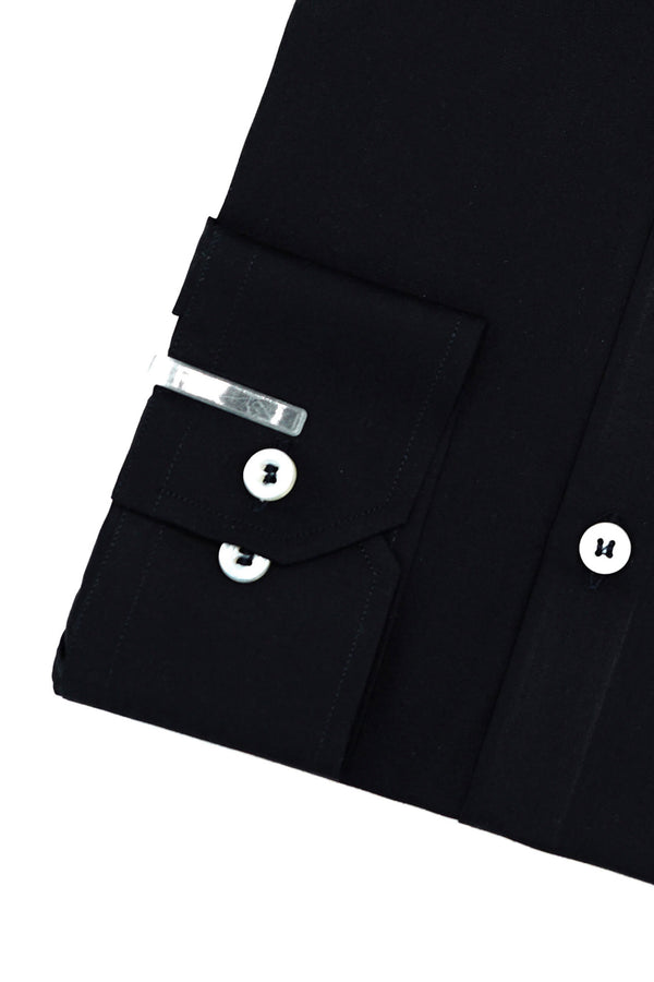 Dashing Black Designer Cotton Plain Shirt