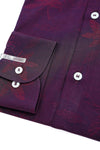 Purple Self Designed Cotton Shirt
