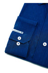 Electric Blue Dotted Designer Cotton Shirt