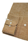 Brown Designer Cotton Linen Shirt