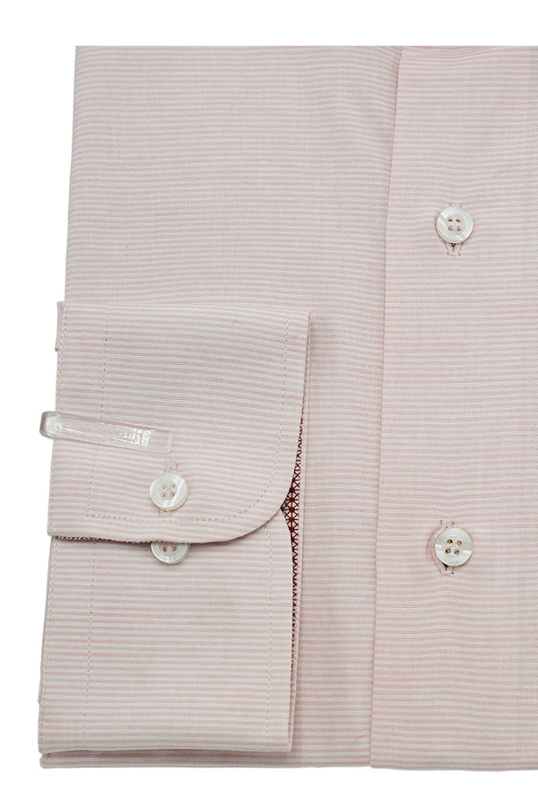 Pink Self Striped Designer Cotton Shirt