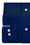 Electric Blue Dotted Designer Cotton Shirt