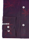 Purple Self Designed Cotton Shirt