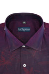 Purple Self Designed Cotton Shirt