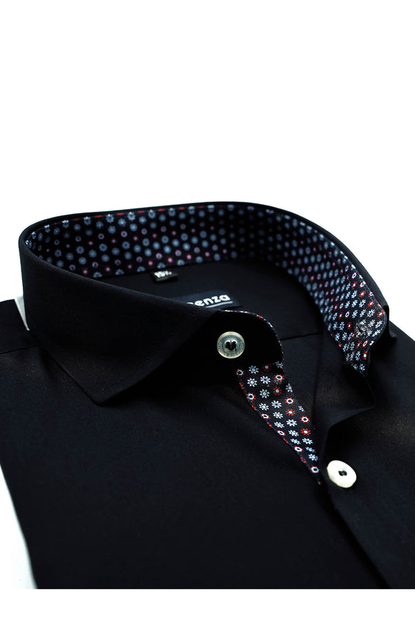 Dashing Black Designer Cotton Plain Shirt