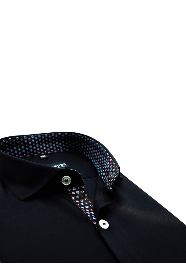 Dashing Black Designer Cotton Plain Shirt