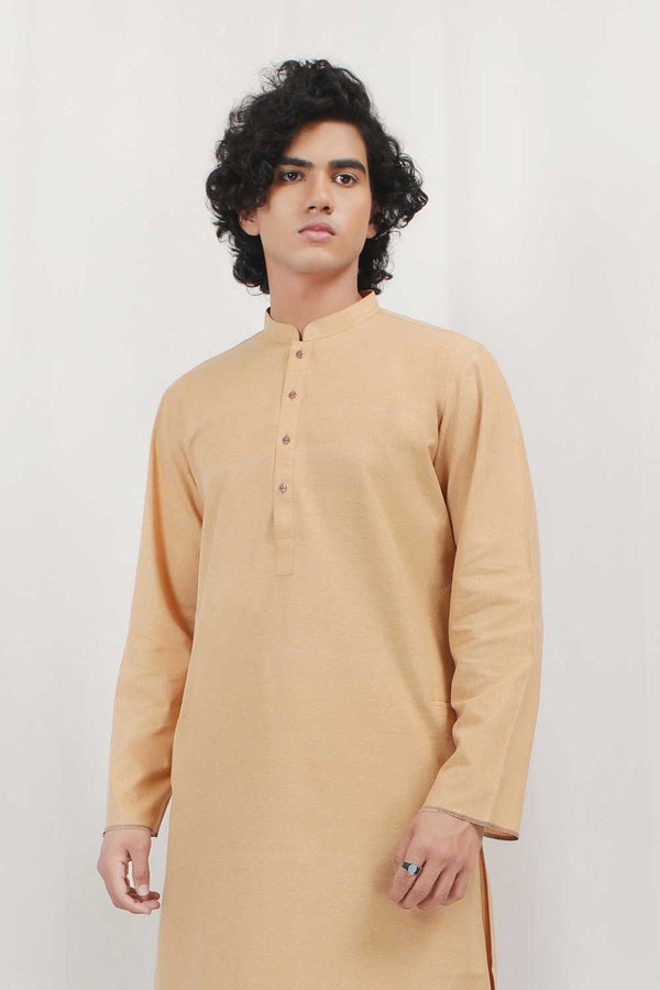 Tan Brown Karandi Kurta Shalwar