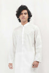 Off-White Elegant Chicken Kari Kurta Pajama