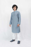 Blue Wash And Wear Designer Kurta With White Shalwar