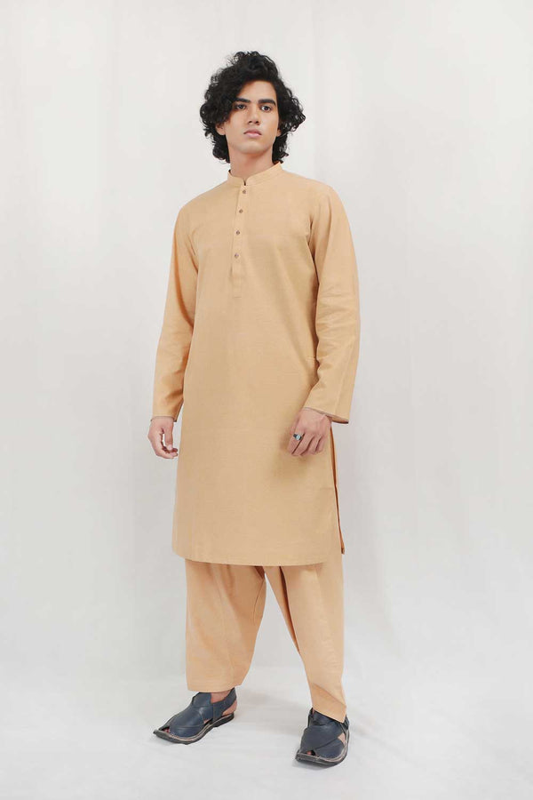 Tan Brown Karandi Kurta Shalwar