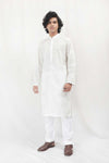 Off-White Elegant Chicken Kari Kurta Pajama