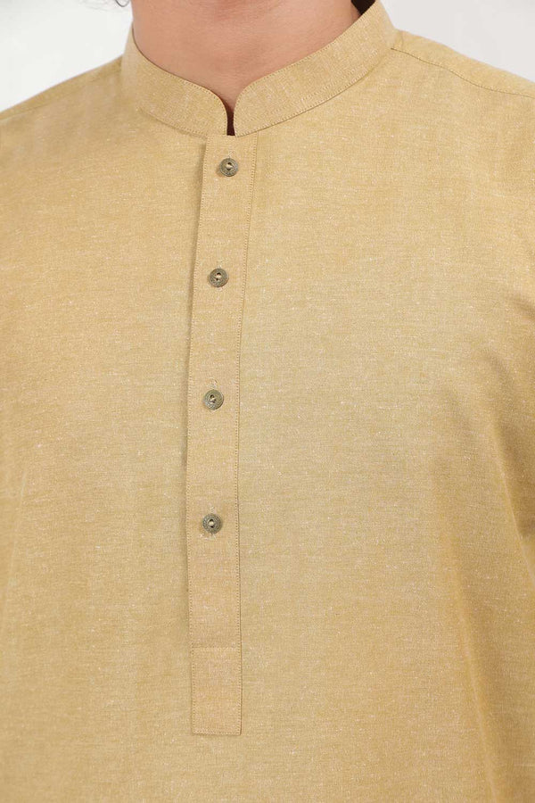 Golden Beige Color Karandi Kurta Shalwar
