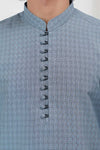 Blue Wash And Wear Designer Kurta With White Shalwar