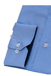 Blue Dobby Weave Designer Cotton Shirt