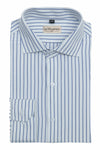 Blue Two Tone Double Stripe Cotton Shirt