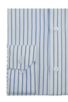 Blue Two Tone Double Stripe Cotton Shirt