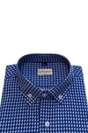Blue & White Pattern Cotton Shirt