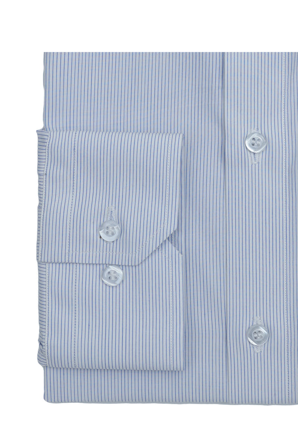 Light Blue Pencil Stripe Corporate Cotton Shirt