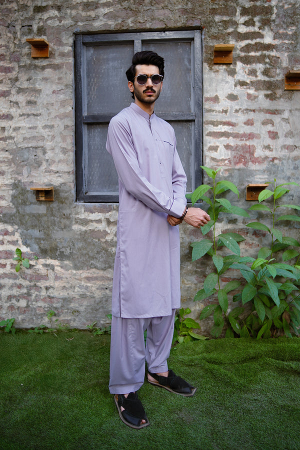 Light Purple Wash And Wear Designer Shalwar Kameez