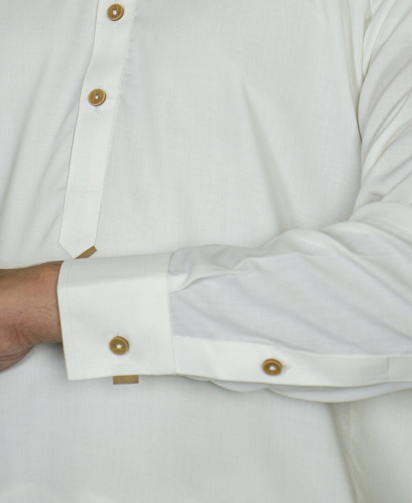 Pearl White Wash And Wear Designer Shalwar Kameez