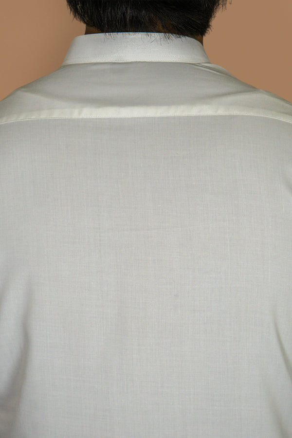 Pearl White Wash And Wear Designer Shalwar Kameez