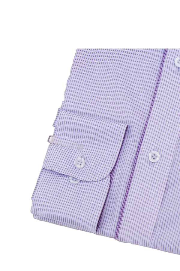 Purple Pinstripe Designer Cotton Shirt
