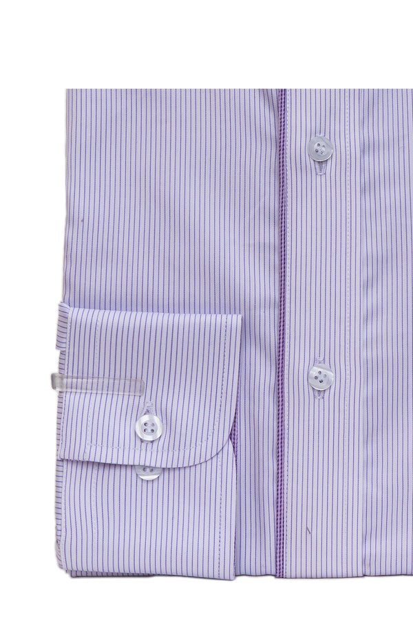 Purple Pinstripe Designer Cotton Shirt