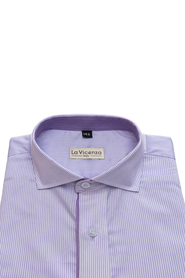 Purple Pinstripe Designer Cotton Shirt