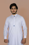 Purplish White Wash And Wear Designer Shalwar Kameez