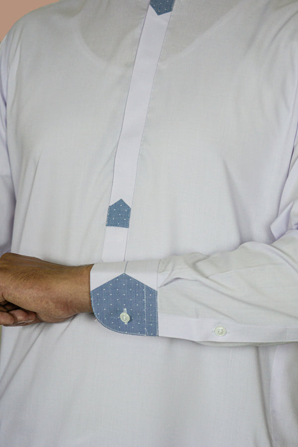Purplish White Wash And Wear Designer Shalwar Kameez