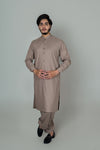 Sand Brown Wash And Wear Designer Shalwar Kameez