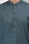 Textured Dark Blue Wash & Wear Designer Shalwar Kameez