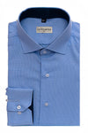 Blue Dobby Weave Designer Cotton Shirt