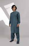 Textured Dark Blue Wash & Wear Designer Shalwar Kameez