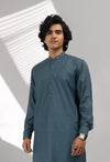 Textured Dark Blue Wash & Wear Designer Shalwar Kameez