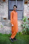 Mustard Orange Wash And Wear Designer Shalwar Kameez